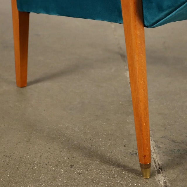 Metal Set of Vintage Armchairs in Velvet & Brass, Italy, 1950s For Sale - Image 7 of 10
