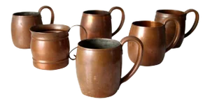 Vintage Copper Mugs - Set of 6
