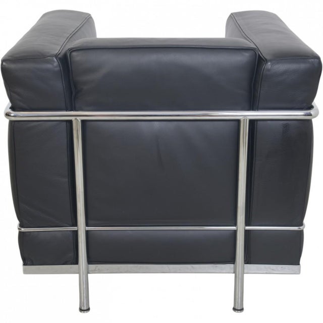 Black LC2 Chair in Black Leather from Le Corbusier, 2000s For Sale - Image 8 of 14