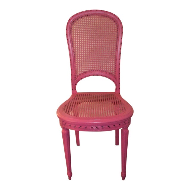Louis XVI Style Cane Back and Seat Accent Chair For Sale