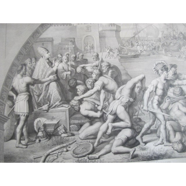 Figurative Defeat of the Saracens After Raphael Battle of Ostia Angelo Riggi Print For Sale - Image 3 of 11