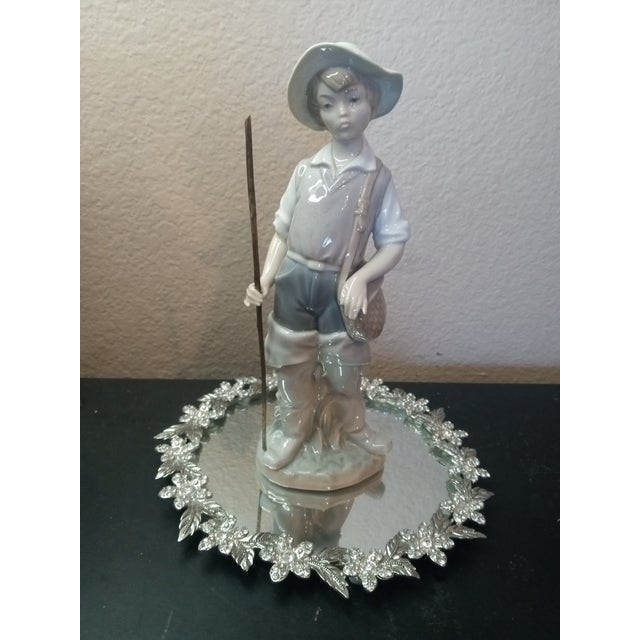 Beige Gorgeous Lladro Spain Fisher Boy Figurine For Sale - Image 8 of 8