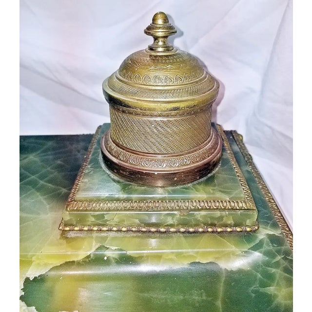 Late 19th Century 19th Century French Onyx and Bronze Inkwell For Sale - Image 5 of 7