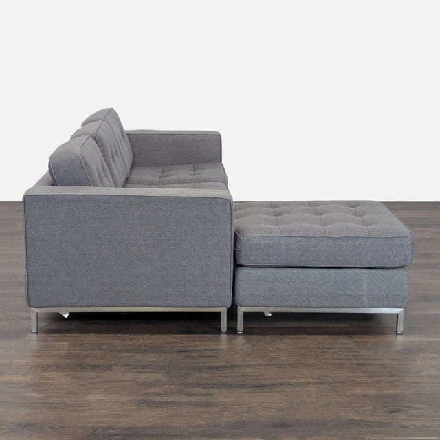 Gus Modern Jay Gray Fabric Sectional Sofa With Left Chaise For Sale - Image 4 of 9