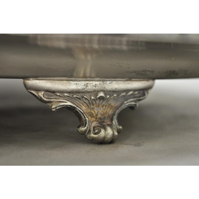 Vintage Towle Victorian Silver Plated Oval Twin Handle Serving Platter Bar Tray For Sale - Image 11 of 17