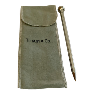 Vintage Tiffany & Co. Sterling Silver Golf Ball & Tee/ Vintage Rotary Phone Dialer Faceted Ballpoint Pen W/ Pouch Germany 1980s-1990s