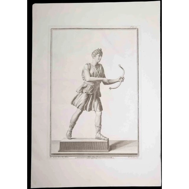 Archer, ancient roman statue, from the series "antiquities of herculaneum", is an original etching on paper realized by...