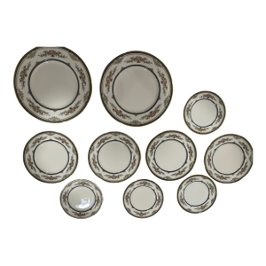 Vintage Set of 10 Minton Stanwood Pattern Plates- Fine Bone China - Made in England