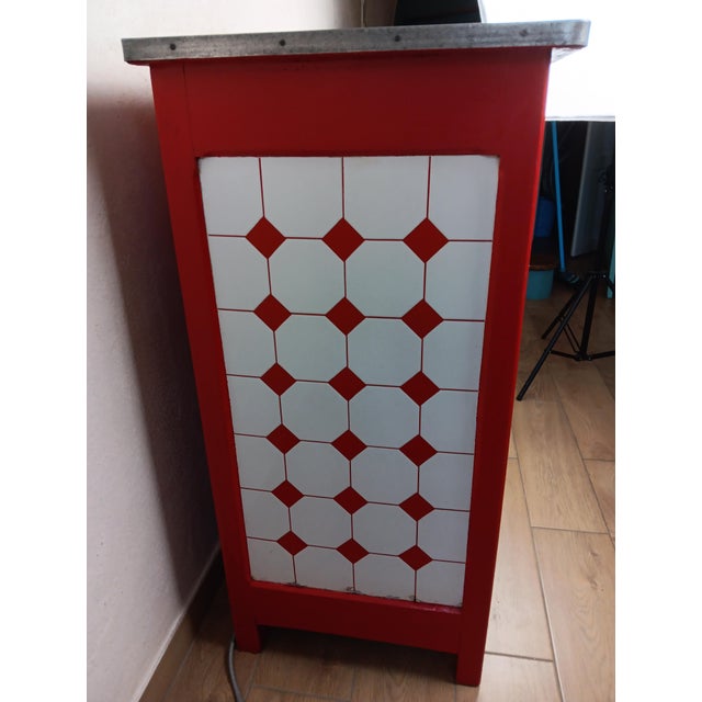 Parisian-Style Enameled Sheet Metal Sideboard, 1930s For Sale - Image 4 of 18