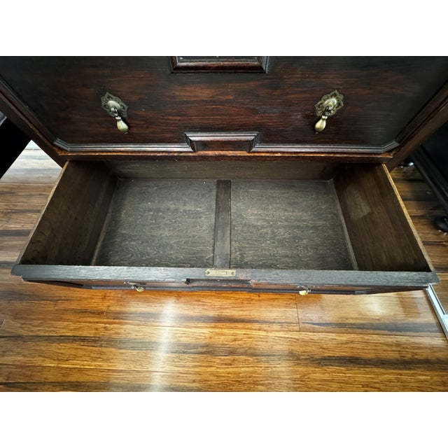 Wood Antique English Oak Dresser For Sale - Image 7 of 10