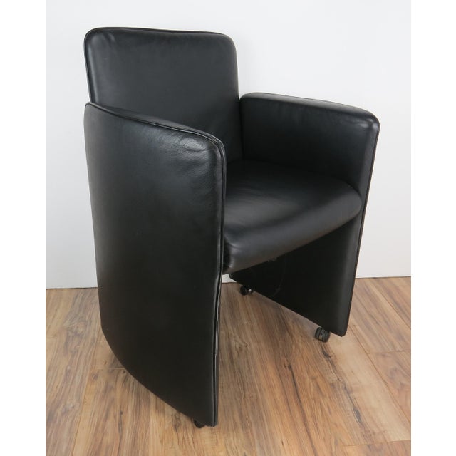 Early 21st Century Modern Calia Italia Black Leather Lounge Chair