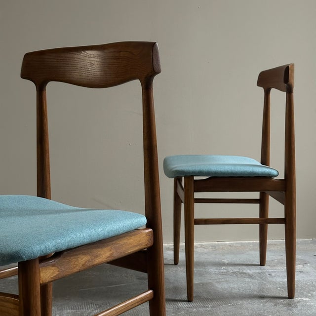Vintage Danish Chairs in Teak and Fabric, 1960s, Set of 4 For Sale - Image 9 of 11