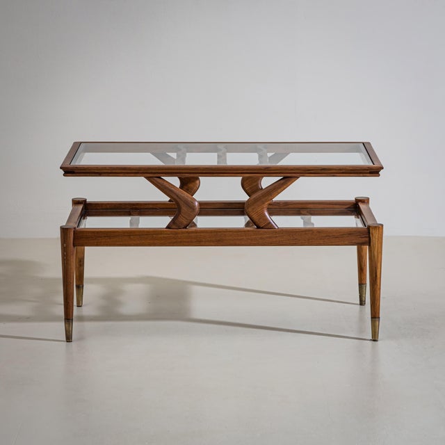 Mid-Century Modern Coffee Table, Wood and Glass, Italy, 1950s Design For Sale - Image 16 of 18