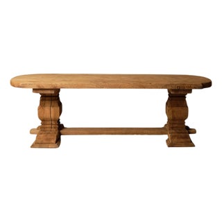 Early 20th Century French Oak Trestle Table For Sale