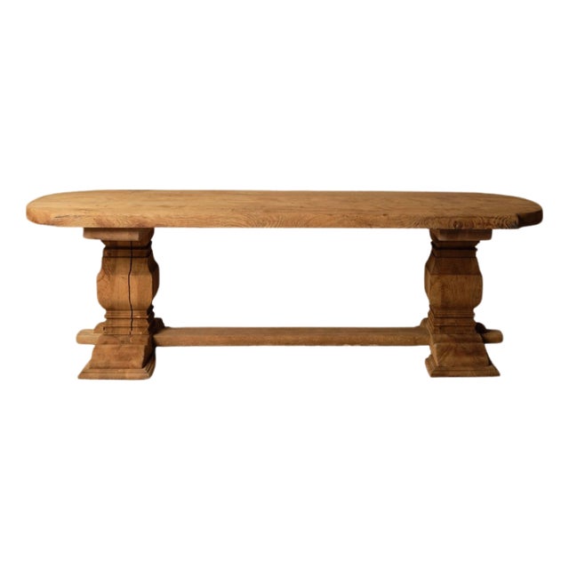 Early 20th Century French Oak Trestle Table For Sale