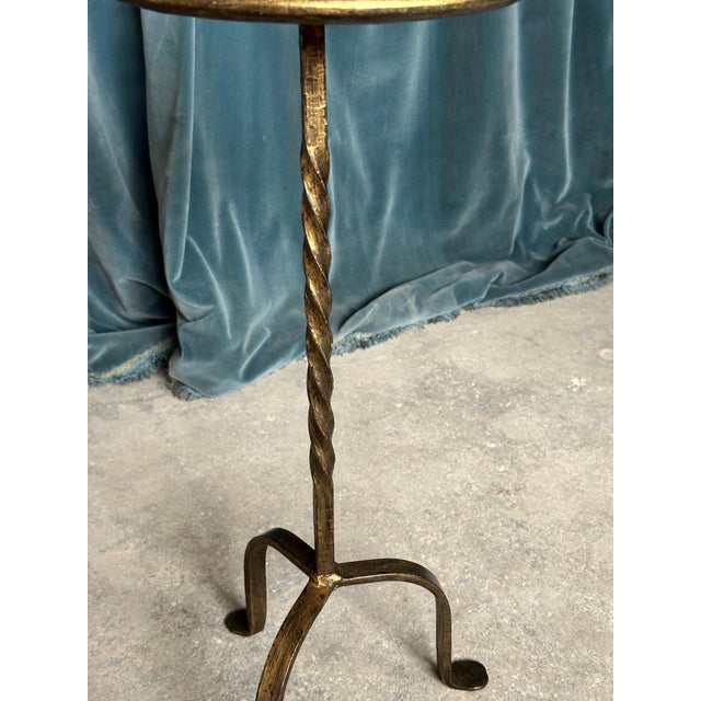 2020s Gilt Iron Drinks Table With a Twisted Stem For Sale - Image 5 of 11