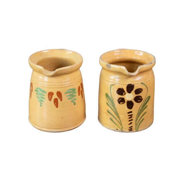 19th Century 19th Century French Terracotta Pottery Pitchers With Floral Décor For Sale - Image 5 of 7