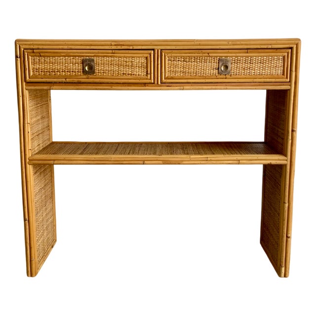 Vintage Rattan Console Table from Dal Vera, 1970s For Sale