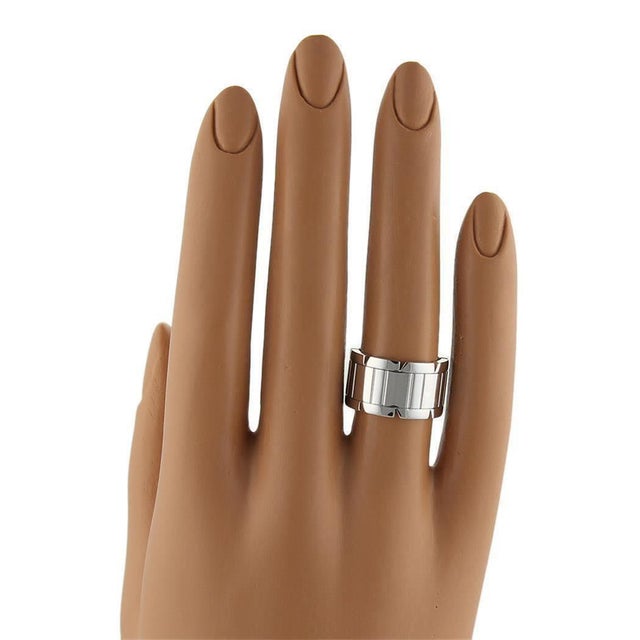 Cartier Cartier Tank Francaise 18k WGold 11mm Ring Size EU 52- US 6 Cert For Sale - Image 4 of 5