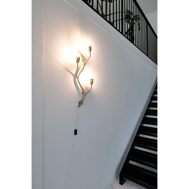 Gold Art Deco Astra Wall Light in Brass, Norway, 1950s For Sale - Image 8 of 16