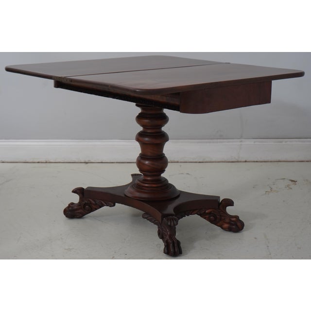 Brown Antique American Empire Mahogany Game Table For Sale - Image 8 of 18