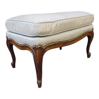 Louis XV Style Carved Walnut Ottoman For Sale