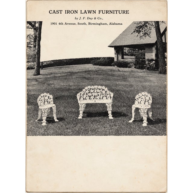 Circa 1950s — By J. F. Day & Co. Cast Iron Grapevine Garden Suite, 5 Pieces, Attributed For Sale - Image 13 of 13