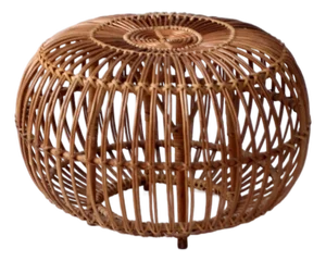 Vintage Rattan Ottoman