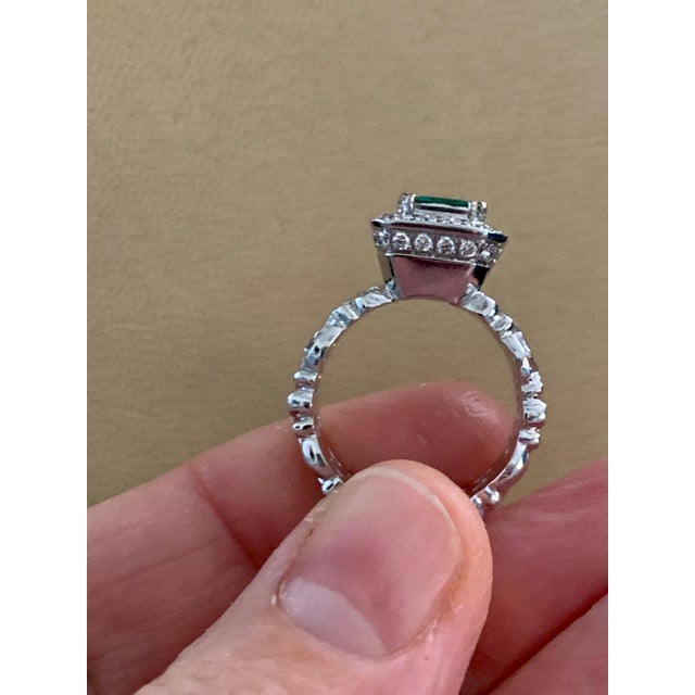 Gemstone 2.0 Carat Emerald Cut Colombian Emerald and Diamond Designer Doris Panos's Ring For Sale - Image 7 of 18