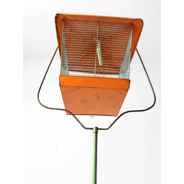Mid-Century Bird Cage With Stand For Sale - Image 12 of 13