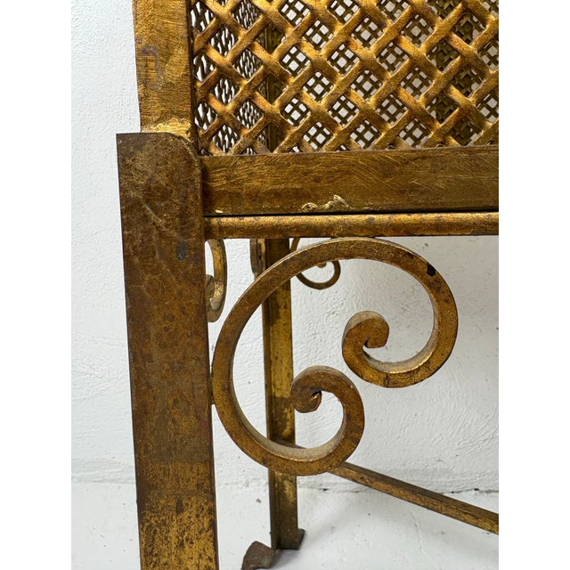 Mid-Century Spanish Hand Wrought Iron Gilded Chest on Stand For Sale - Image 4 of 12