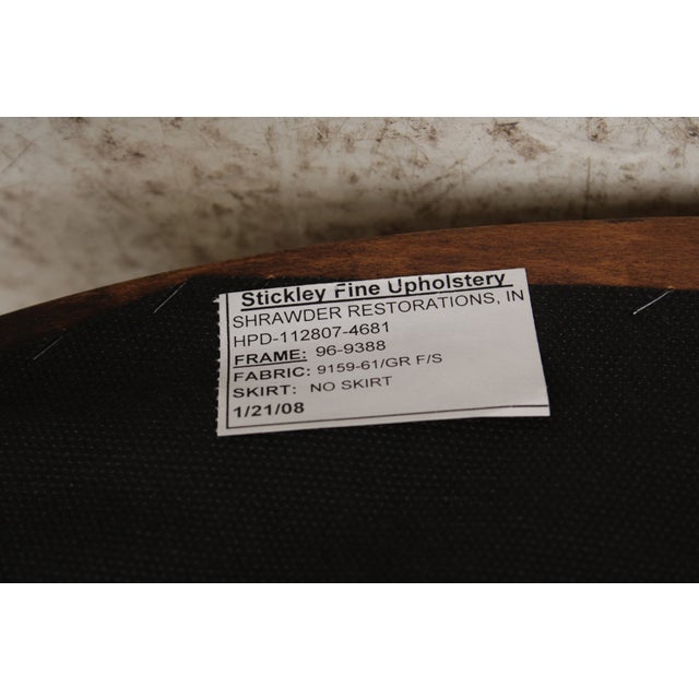 Pair of Stickley Louis XVI Style Chinoiserie Barrel Back Armchairs For Sale - Image 17 of 17