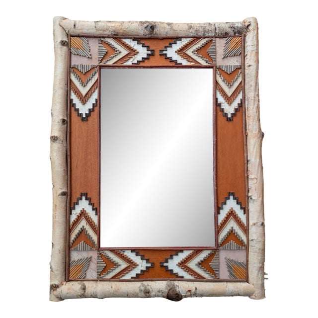 1990's Contemporary Rustic Adirondack Twig Folk Art Mirror by Jane Voorhees For Sale