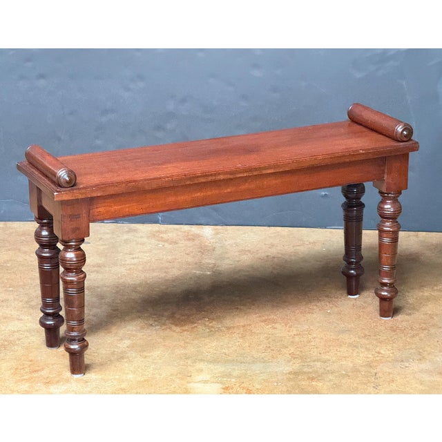 Edwardian Hall Bench or Window Seat of Mahogany From England For Sale - Image 4 of 12