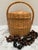 Binge Wood Woven Storage and Decor Basket With South American Nut Tree Beads. Set of Three For Sale In Sacramento - Image 6 of 12