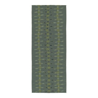 Rug & Kilim’s Scandinavian-Inspired Runner Rug, Blue With Minimalist Patterns For Sale