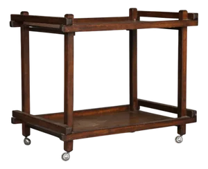 Modernist Dutch Oak Tea Trolley. 1950s