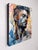 Abstract The Veil of Now by Jon Wassom | Mixed Media on Panel portrait of a man with abstract elements For Sale - Image 3 of 5