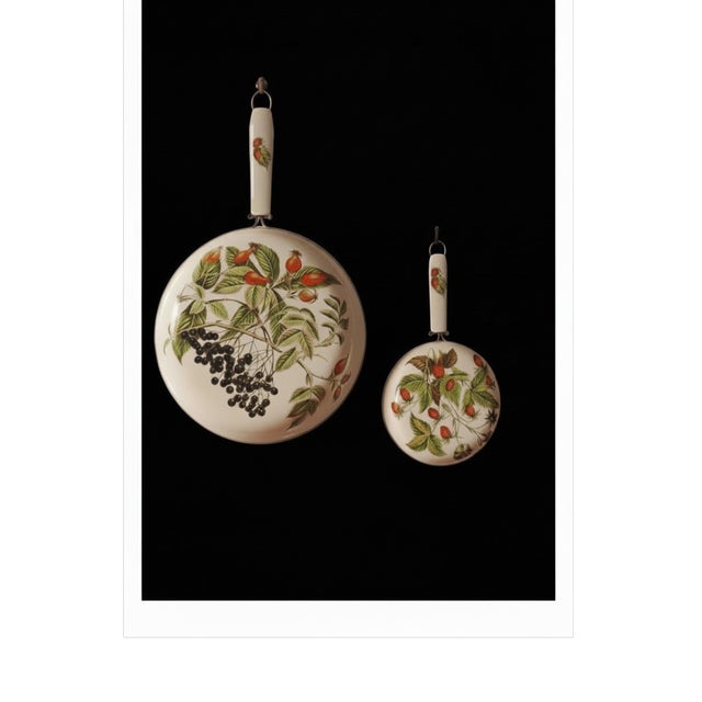 Vintage Limoges Nesting Porcelain & Aluminum Cookware Complete Set of Four – Botanical Berry Motif For Sale - Image 13 of 14