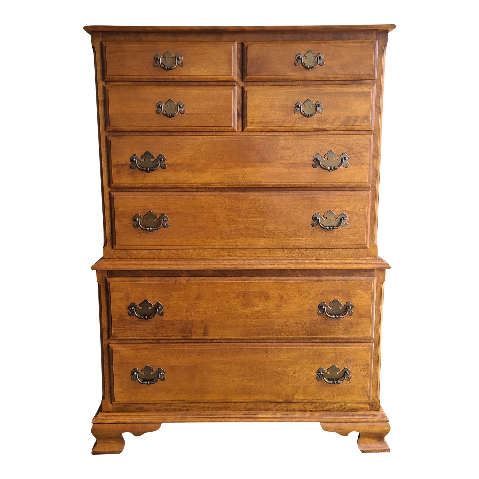 Ethan Allen American Traditional Heirloom Solid Maple Highboy Dresser