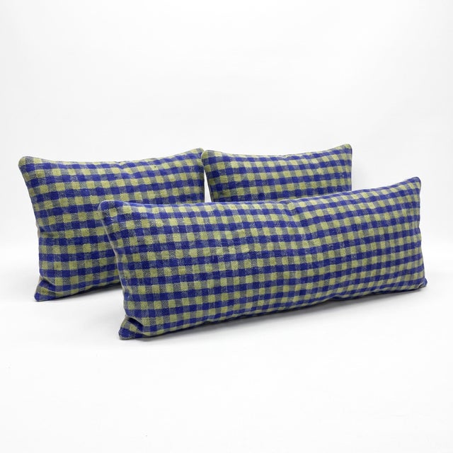 Mid-Century Modern Bohemian Turkish Bedding Kilim Pillow Cover 16'' X 47'' & 16'' X 24'' - Set of Three For Sale - Image 3 of 4
