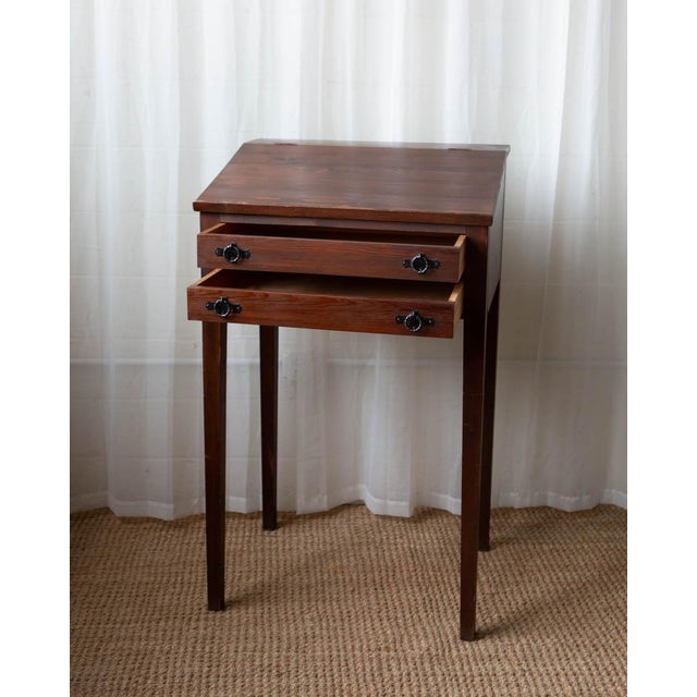 Mid 20th Century Scandinavian Pine Standing Desk For Sale In Columbus - Image 6 of 18