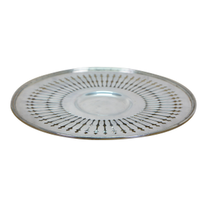 Late 20th Century Reticulated Pierced Footed Silver Plate Cake Serving Tray Stand 10"