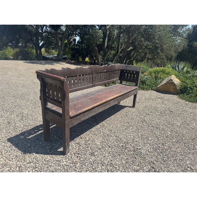Wood Antique Wood Bench For Sale - Image 7 of 14