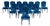 Mid 20th Century Dessin Fournir Companies Set of 12 French Moderne Blue Velvet Upholstered Dining Chairs For Sale