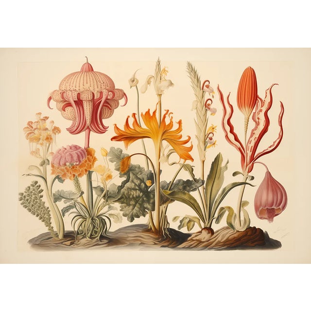Paper 13" X 9" 'Garden Flowers' Botanical Print, 'Hortus Floridus' Style, Unframed For Sale - Image 7 of 7