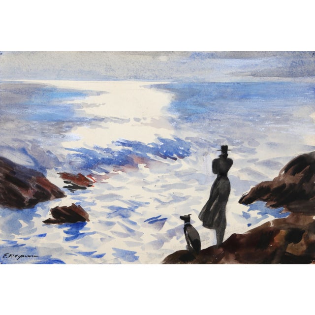 Moonlight, Erik Freyman Watercolor, Signed in Pen For Sale - Image 4 of 4