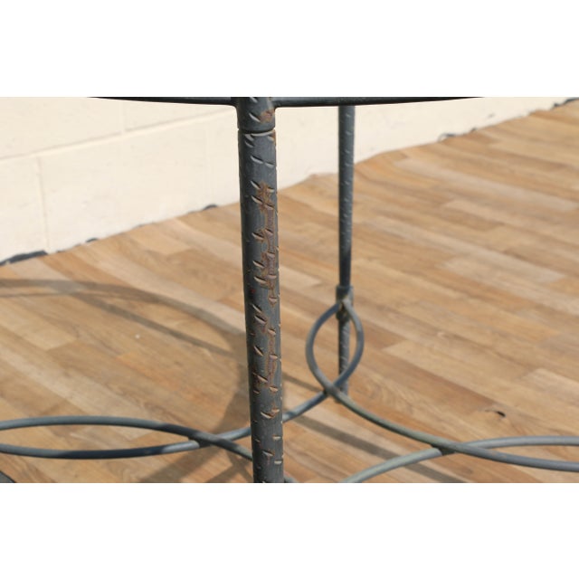 Mario Papperzini for Salterini “Amalfi” Round Iron Dining Table With Glass Top | 1950s For Sale - Image 14 of 18