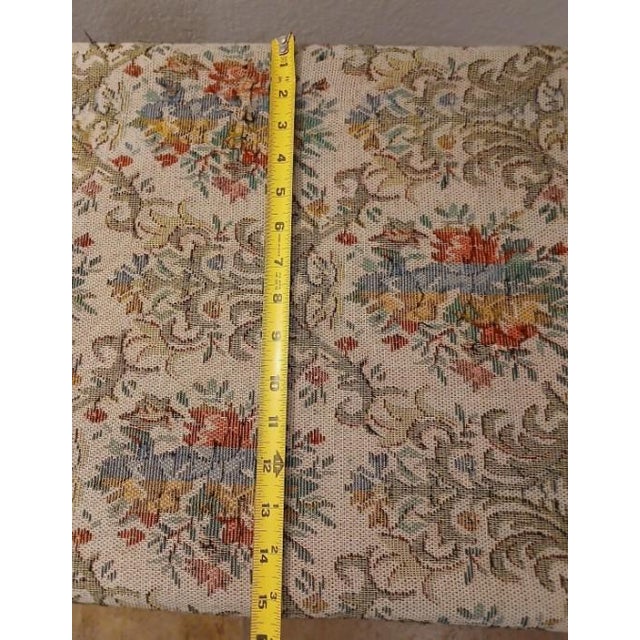 Vanity Bench Mahogany Queen Ann Tapestry Style Piano Foot Stool 2008 For Sale - Image 12 of 17
