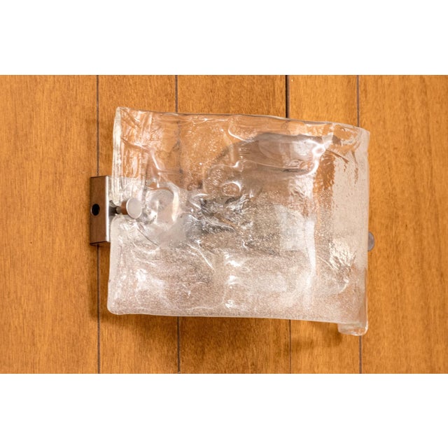 Mid-Century Modern 1960s Carlo Nason for Mazzega Murano Glass Wall Sconce For Sale - Image 3 of 3